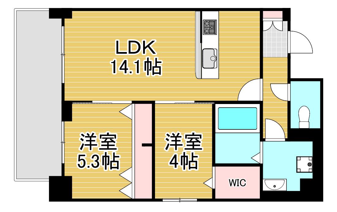 ミースカセッタ(2LDK/11階)の間取り写真