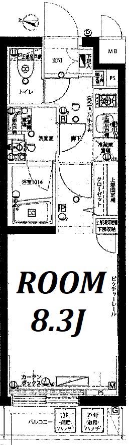 パティーナ新宿下落合(1K/2階)の間取り写真