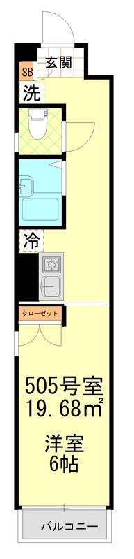 インベスト川崎(1K/5階)の間取り写真