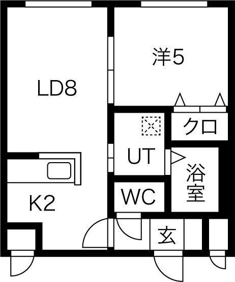 ニアステーション宮の沢(1LDK/4階)の間取り写真