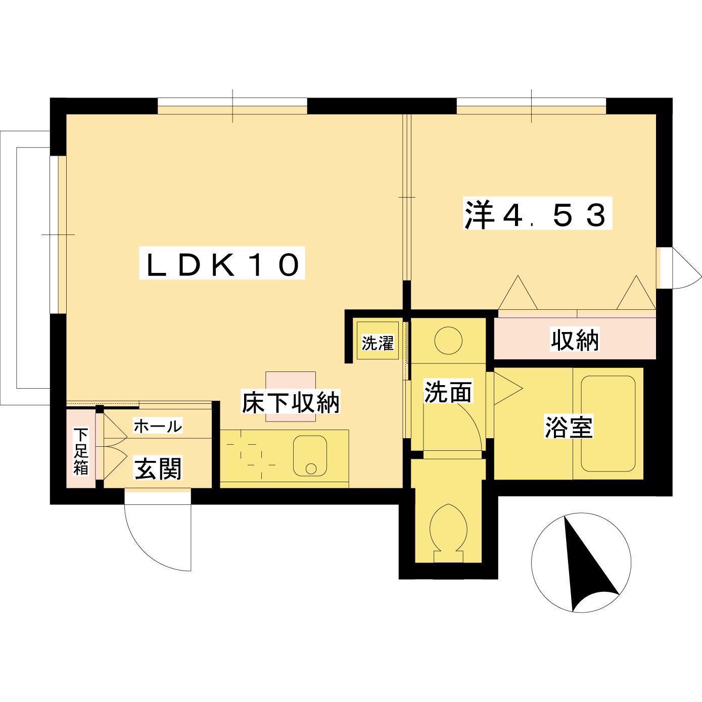 楓HOUSE(1LDK/1階)の間取り写真