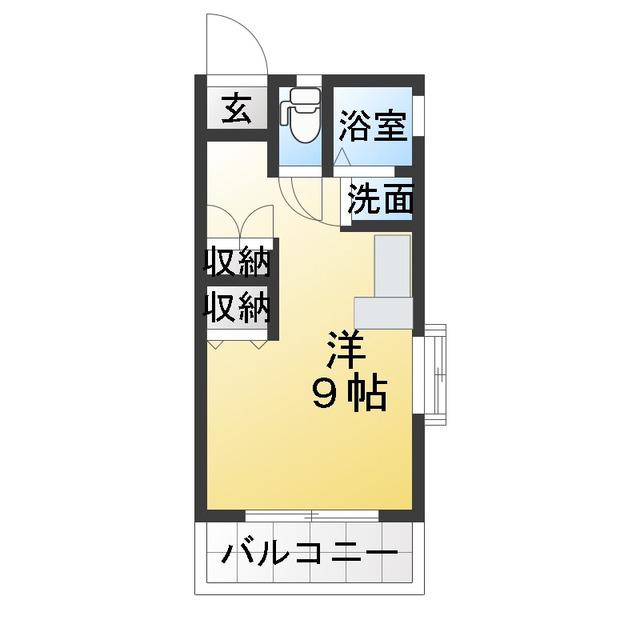 静清第2ハイツ(ワンルーム/3階)の間取り写真