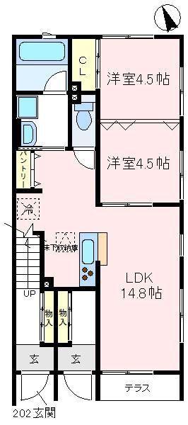 セルパン(2LDK/1階)の間取り写真