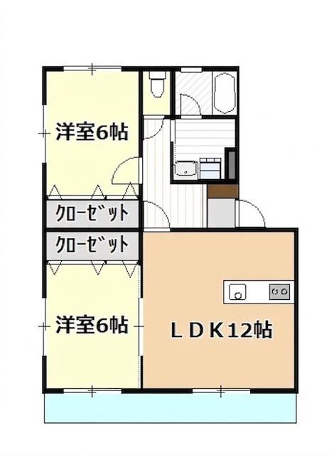 レジェン志邑(2LDK/2階)の間取り写真