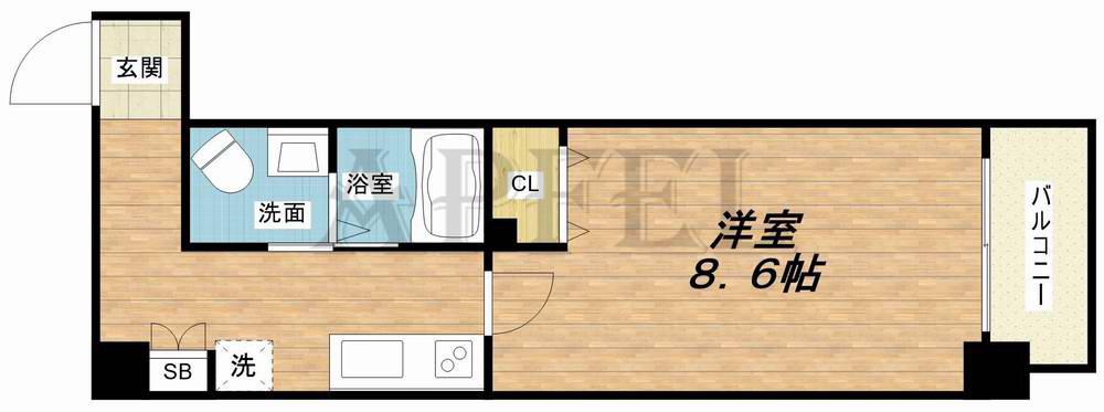JINO新町(1K/2階)の間取り写真