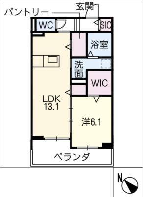 ジャルディーノ高瀬木(1LDK/2階)の間取り写真