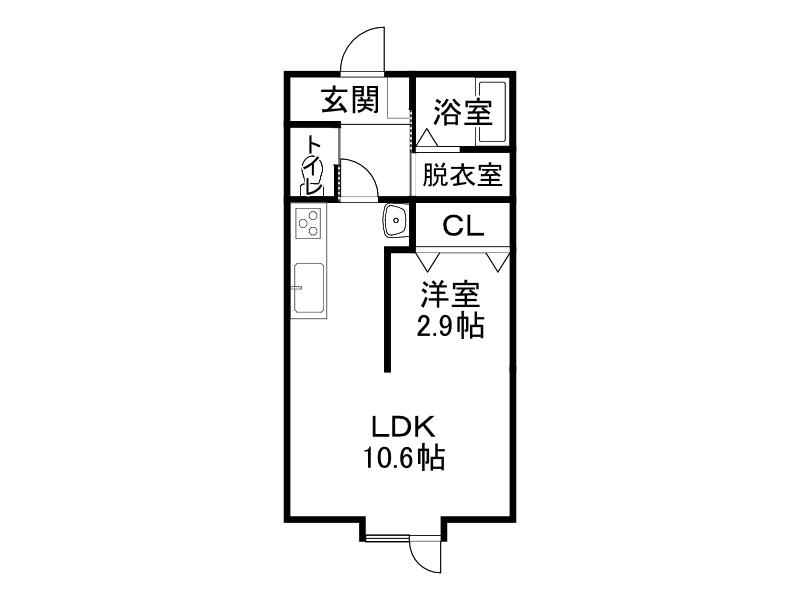 リベール(1LDK/2階)の間取り写真
