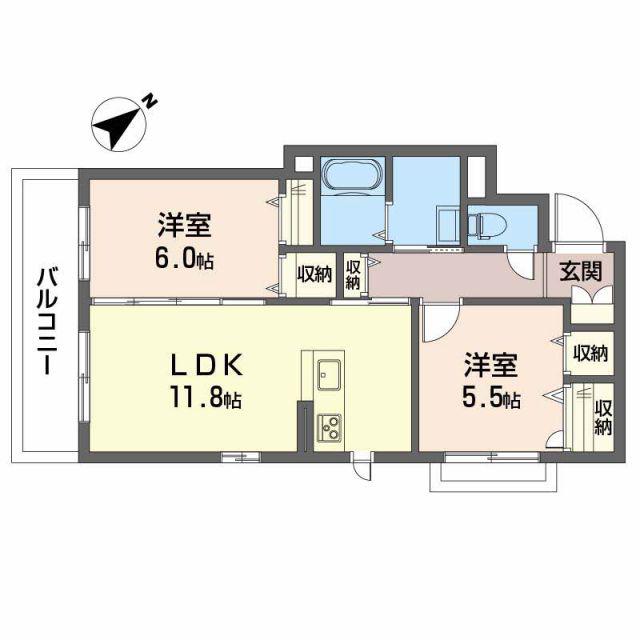 ルピナス・KIII(2LDK/3階)の間取り写真