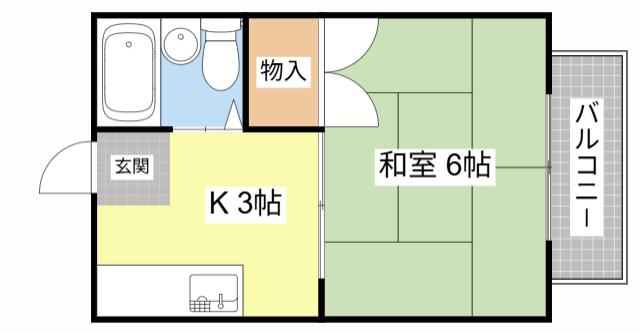ウィステリアコーポ(1K/2階)の間取り写真