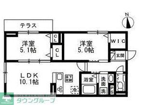 セレスティア豊玉南(2LDK/1階)の間取り写真