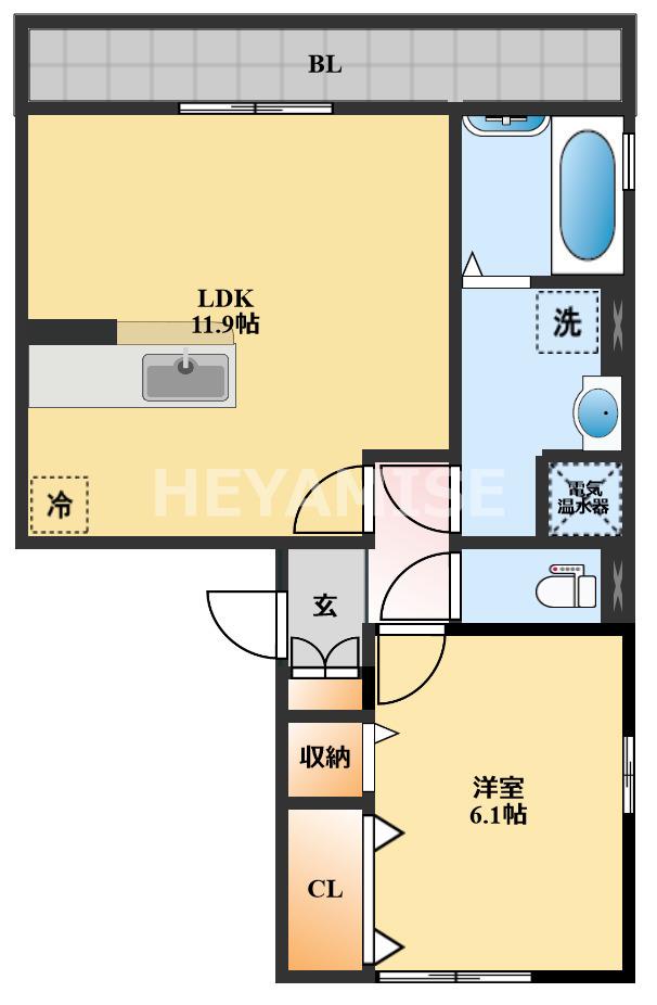 ロイヤルガーデン木場(1LDK/3階)の間取り写真