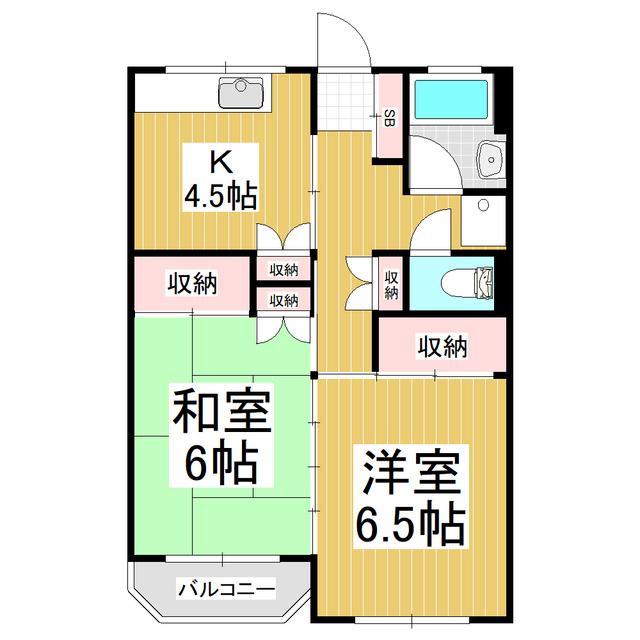 マンション大桐(2K/2階)の間取り写真