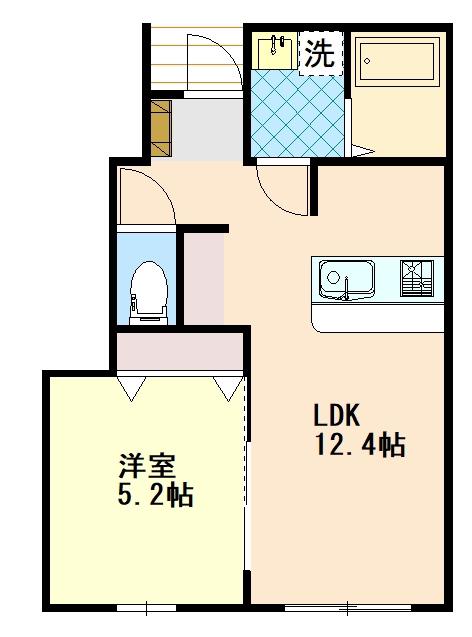 グランドゥール本町A(1LDK/1階)の間取り写真