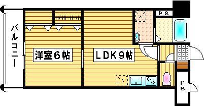 ロイヤル神屋(1LDK/9階)の間取り写真