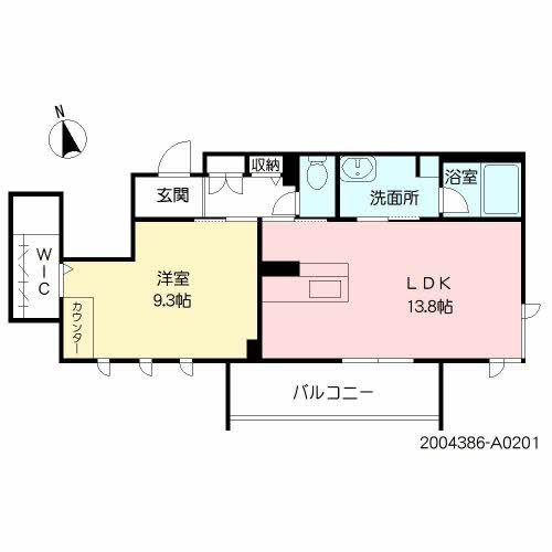 シャーメゾンステージ三芳町(1LDK/2階)の間取り写真