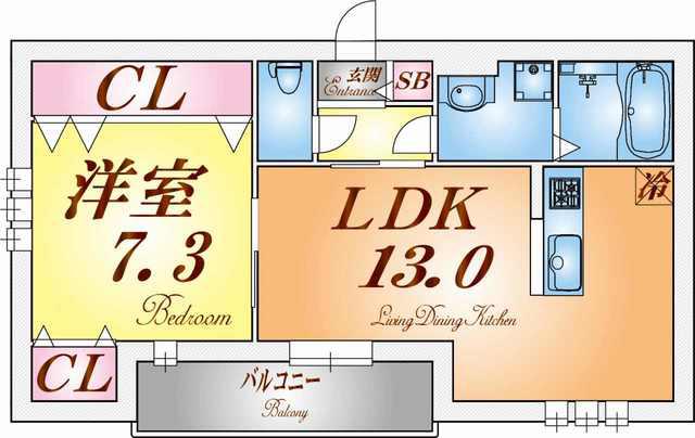 BIANCA垂水(1LDK/1階)の間取り写真