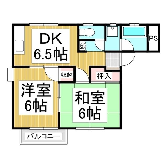 ザ タイズ キノシタII(2DK/2階)の間取り写真