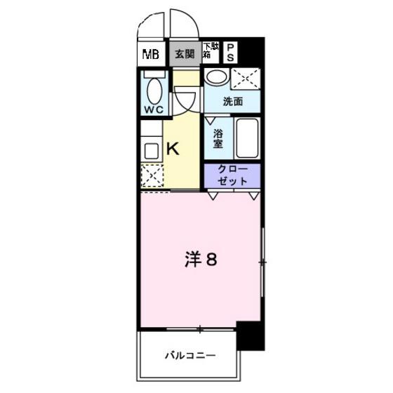 サンシャインKAWAOKA(1K/4階)の間取り写真