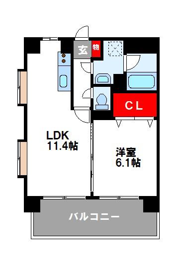 オータムレーベン(1LDK/2階)の間取り写真