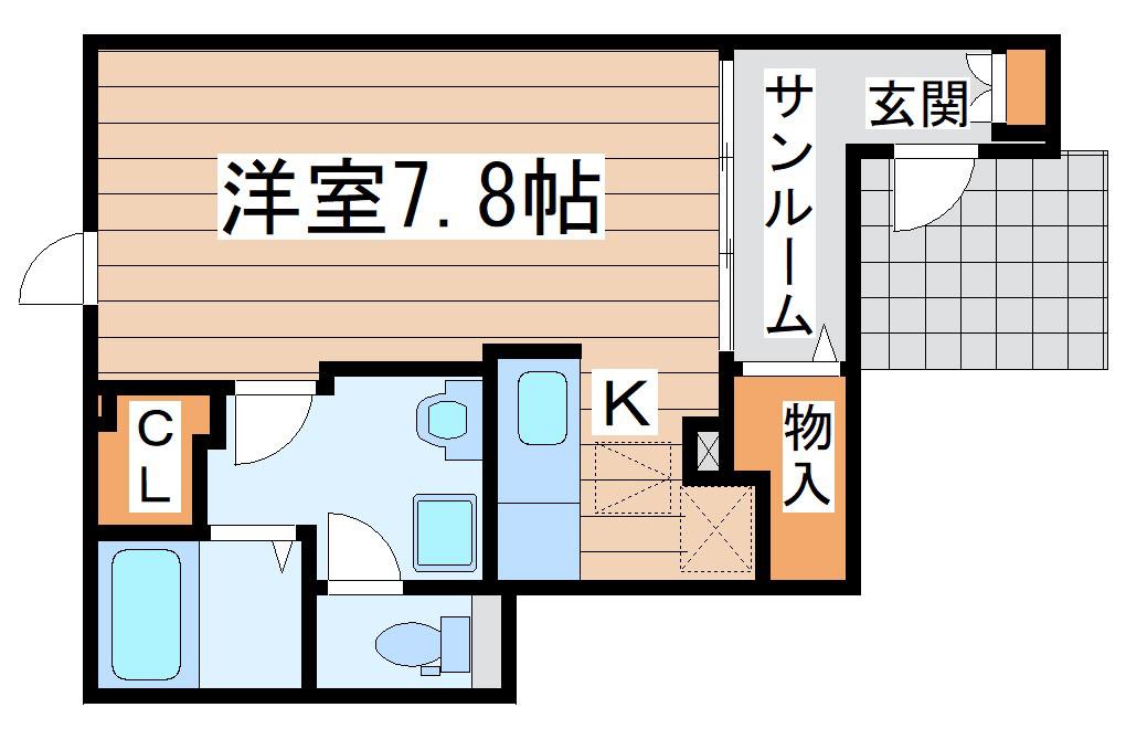 ブレスサイドヒルズH(1K/1階)の間取り写真