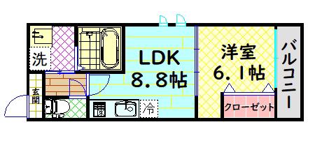 エクセル百舌鳥(1LDK/1階)の間取り写真