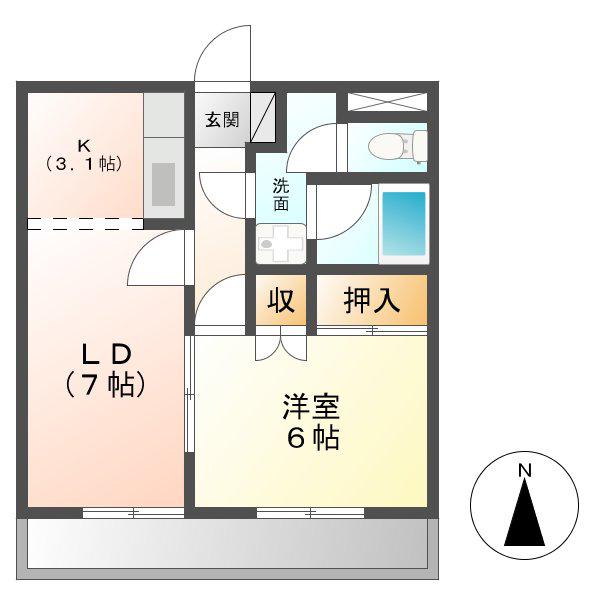 ラヴェールエスポアI(1LDK/1階)の間取り写真
