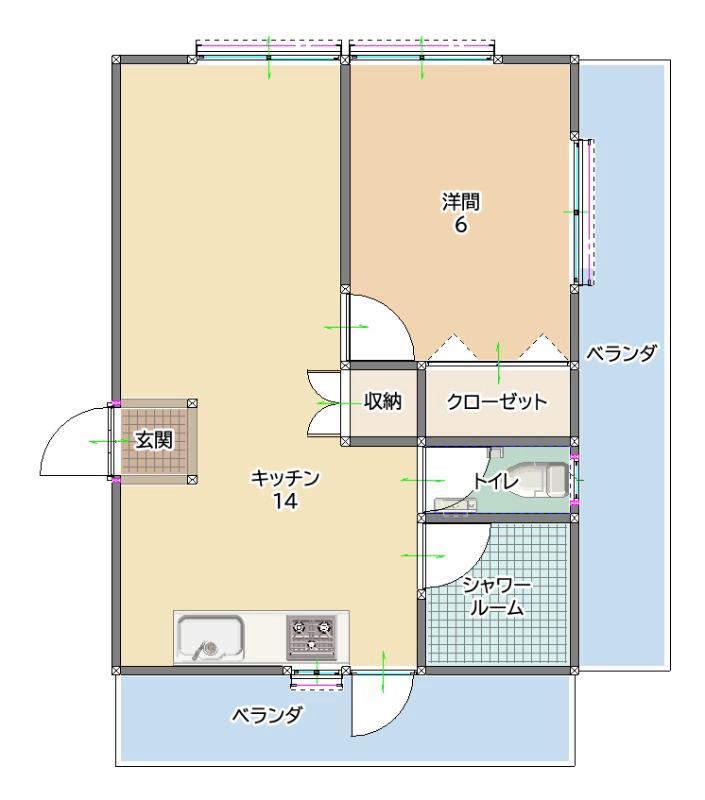 勇設計ビル(1LDK/5階)の間取り写真