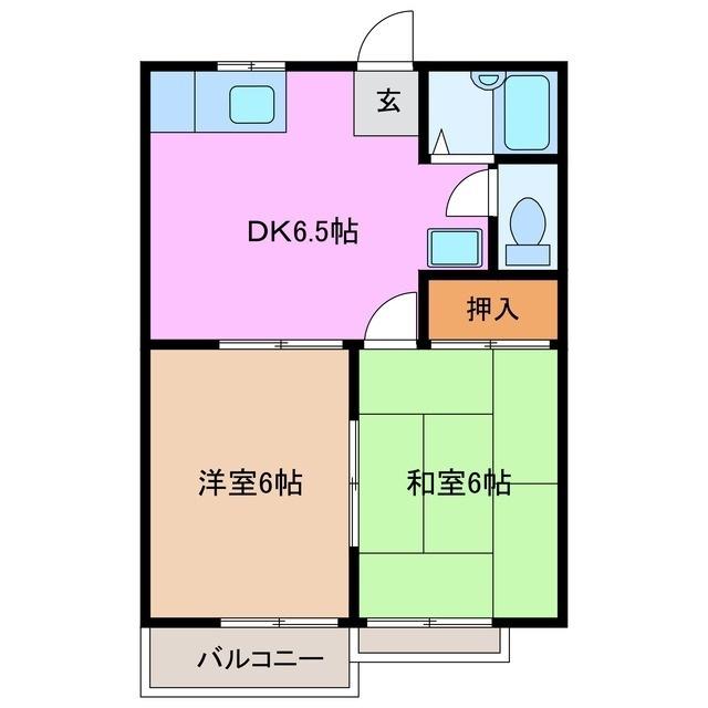 ロイヤル八千代台(2DK/2階)の間取り写真