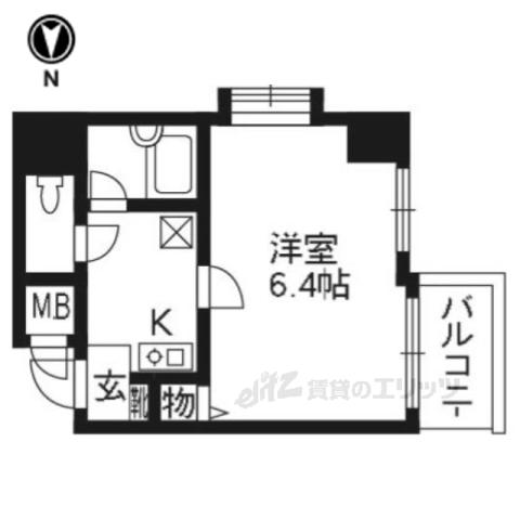 ベラジオ四条堀川(1K/4階)の間取り写真
