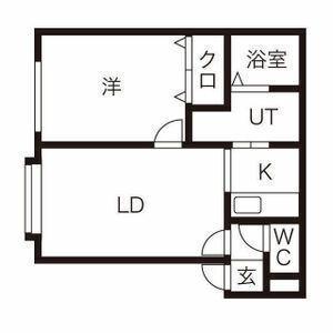 ラヴェルデ(1LDK/2階)の間取り写真