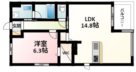 グランミーテ緑地(1LDK/3階)の間取り写真
