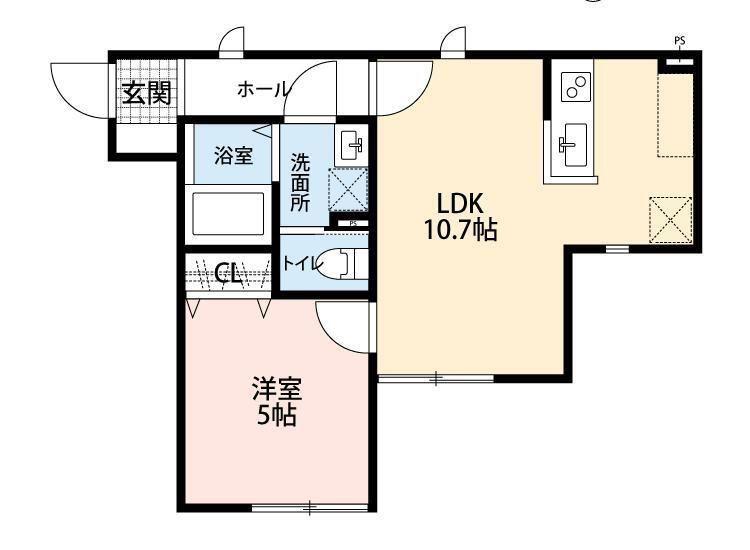 BLANC CUBE赤羽(1LDK/3階)の間取り写真
