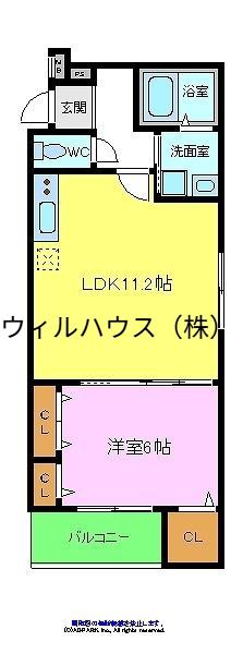 フジパレス諏訪ノ森6番館(1LDK/1階)の間取り写真