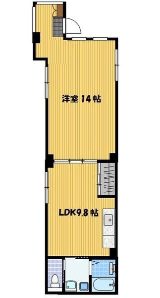 第2吉本ビル(1LDK/4階)の間取り写真