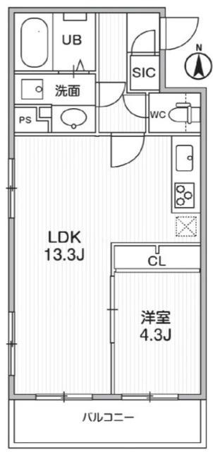 THE PALMS MUSE 新江古田(1LDK/3階)の間取り写真