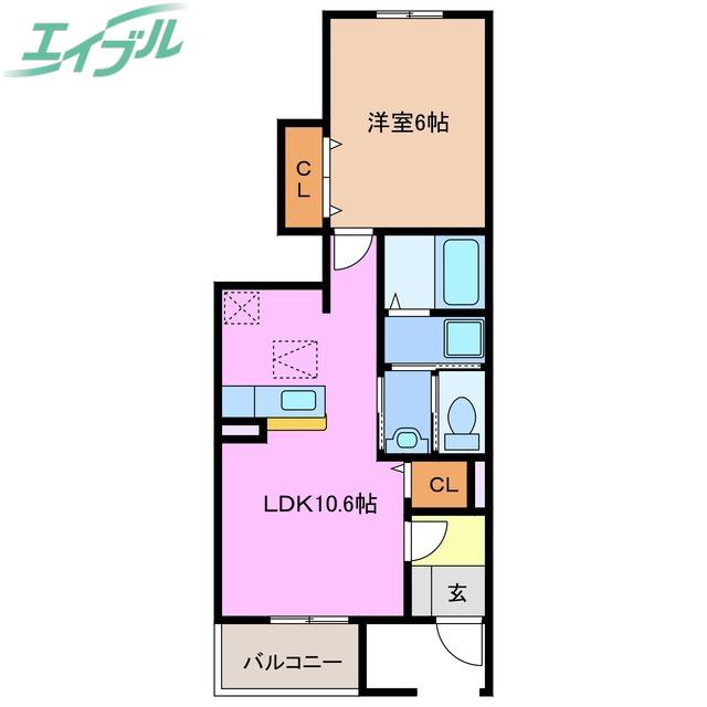 プリマヴェール(1LDK/1階)の間取り写真