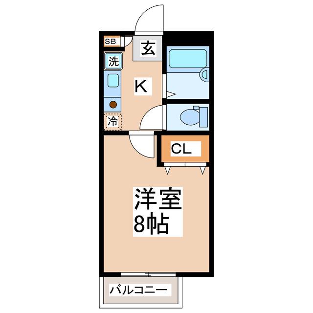 メゾンエクセル(1K/1階)の間取り写真