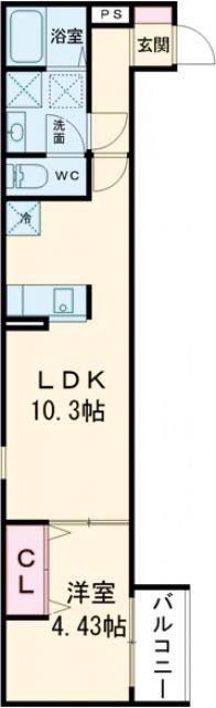 FSTYLE高見の里2号館(1LDK/2階)の間取り写真