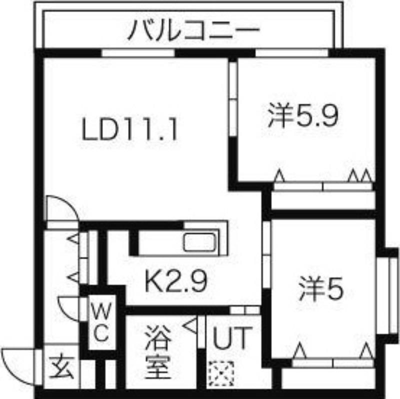 デュペールN28(2LDK/3階)の間取り写真