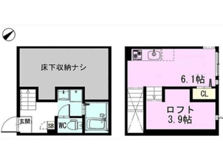 RIZEST浦和美園(ワンルーム/1階)の間取り写真