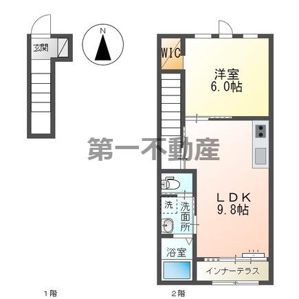 アヴェルラ(1LDK/2階)の間取り写真