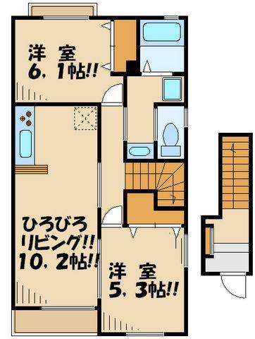 メゾンドチロル(2LDK/2階)の間取り写真