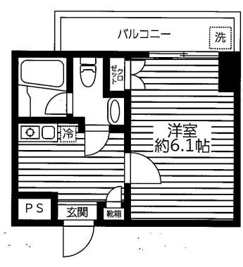 ベルザ平和島(1K/8階)の間取り写真