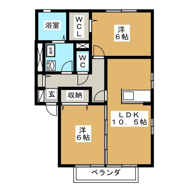 WILL VILLAGE D(2LDK/1階)の間取り写真