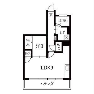 名豊第2ビル(1LDK/4階)の間取り写真