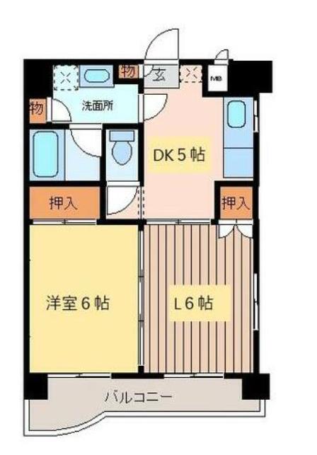 コーポフジサワ仙台(1LDK/3階)の間取り写真