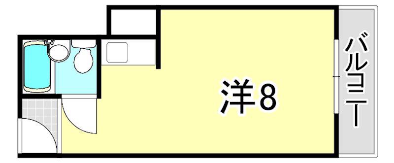 フリードム西宮(ワンルーム/5階)の間取り写真