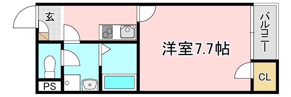レーヴ守山(1K/2階)の間取り写真