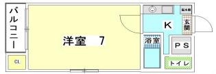 エクセル近大前(1K/3階)の間取り写真