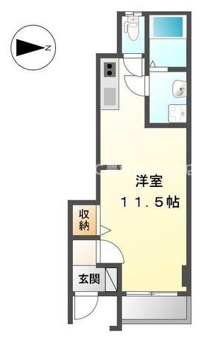 ウィル吉川(ワンルーム/1階)の間取り写真